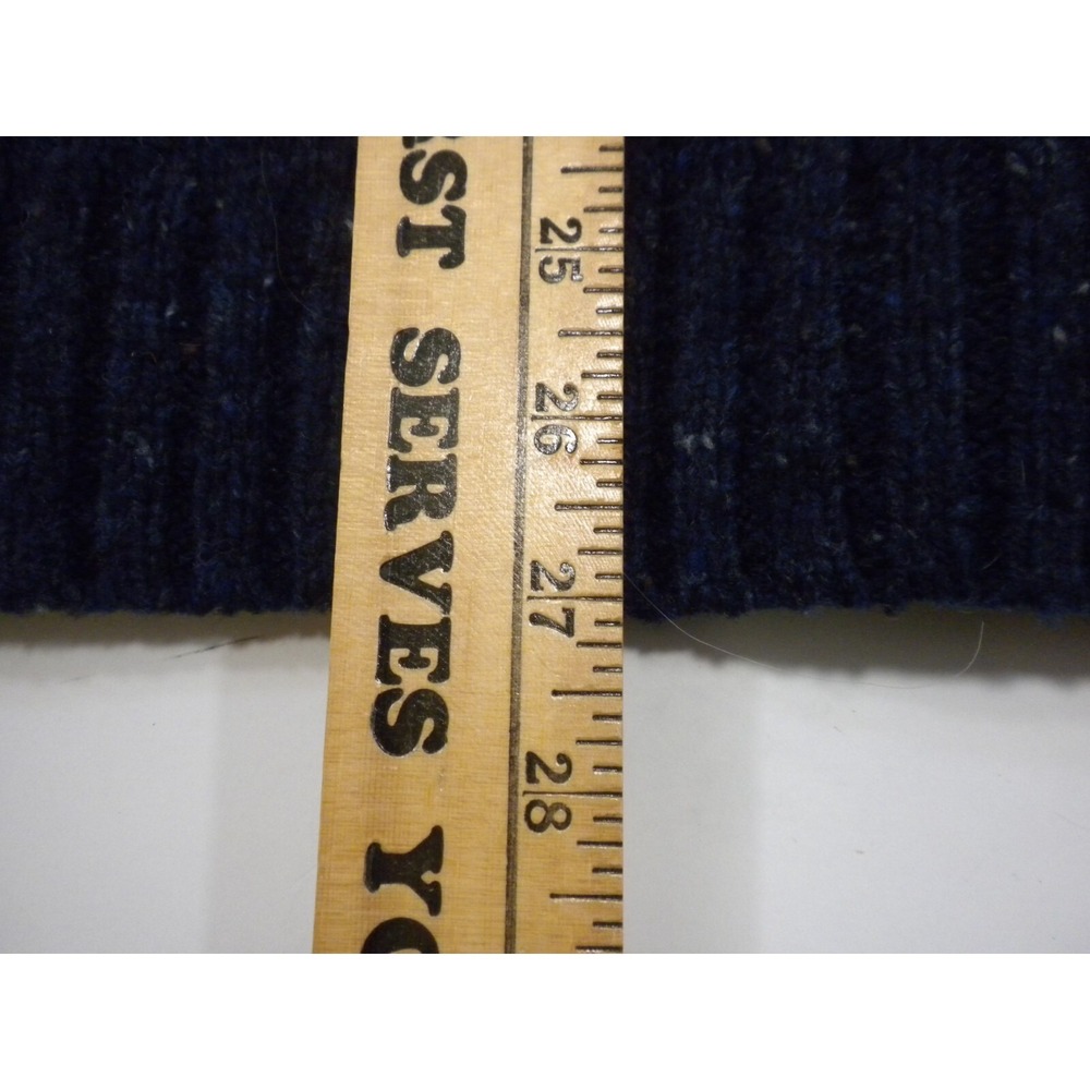 John‎ Lewis Sweater Mens XL Blue Marled Cable Knit 1/4 Zip Merino Wool Fisherman - Picture 15 of 16